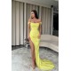 Off-the-Shoulder Daffodil Mermaid Prom Dress Sequins Long Split