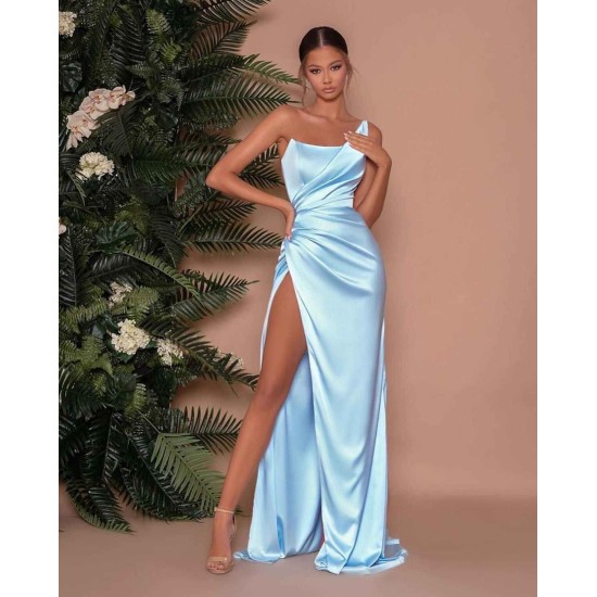 Elegant Strapless Mermaid Long Prom Dress With Slit Online