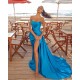 Chic Split front Evening Party Dress Sleeveless Cocktail Prom Party Gowns