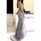 Mermaid Off-the-Shoulder Prom Dresses Sweetheart Long Silver Evening Gowns