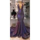 Chic Deep V-Neck Sleeveless Prom Dresses New Arrival Halter Memaiad Sequins Evening Gowns