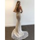 Gorgeous V-Neck Prom Party Gowns| Lace Mermaid Evening Gowns