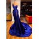 Glamorous Royal Blue Sweetheart Prom Dress Mermaid Long Evening Gowns With Split
