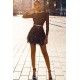 Charming Sequins Mini Dress Cocktail Party Dress Long Sleeves Homecoming Dress