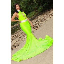 Halter Sleeveless Mermaid Evening Dress