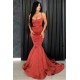 Chic Mermaid Spaghetti Straps Evening Dresses Long Affordable Evening Dresses On Sale