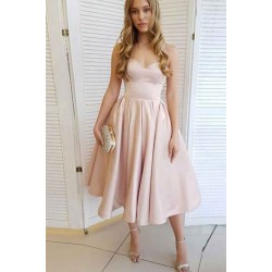 Shining Pearl pink ankle length Short Homecoming Dresses