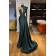 Glamorous High Neck One Shoulder Long Sleeve Mermaid Evening Gowns With Crystals