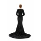 Elegant Long sleeve Sequin Evening Dress with Detachable Skirt | Ballbella Real Shooting