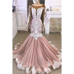 Lace Mermaid Appliques Formal Gowns Exquisite Evening Dresses