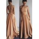 Gorgeous A-Line Spaghetti Straps Long Prom Sweep Train Evening Dress