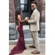 Classy Off White Plaid Men Suit for Prom