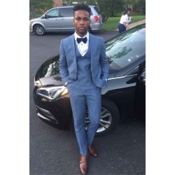 Classic Blue Three Piece Best Man Prom Outfits