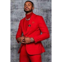 Red Shawl Lapel One Button Men Suits