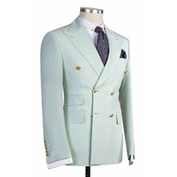 Chic Classic Bespoke Double Breasted Peaked Lapel Men's Prom Suits