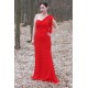 Sheath One-shoulder Floor Length Chiffon Sleeveless Bridesmaid Dress
