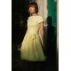 A-line Small Round Collar Knee Length Chiffon Bridesmaid Dress