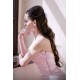 A-line Halter Round Collar Tea Length Chiffon Sleeveless Bridesmaid Dress