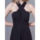 Stunning Black Jumpsuits Formal Evening Wedding Party Convertible Chiffon Long One Size Fits All Bridesmaid Dresses