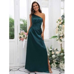 Charming Ruched One Shoulder Sleeveless Bridesmaid Dresses