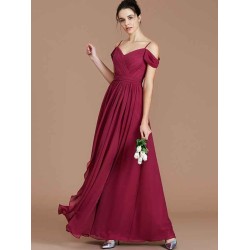 Charming Off-the-Shoulder Sleeveless Ruched Chiffon Bridesmaid Dresses