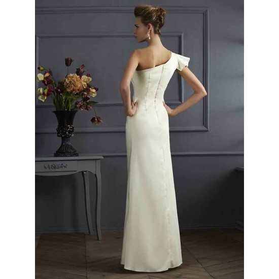 Classy Sleeveless One Shoulders Pleats Long Bridesmaid Dresses