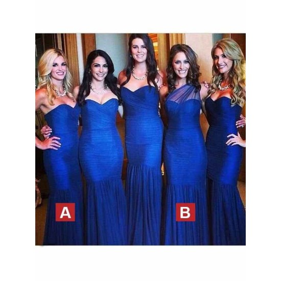 Mermaid Gorgeous Sweetheart Sleeveless Ruched Tulle Bridesmaid Dresses