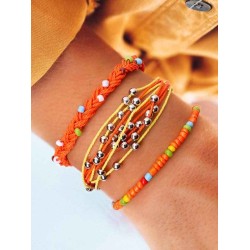 Fashion Alloy With Metal Beads Hot Sale Bracelets(3 Pieces)
