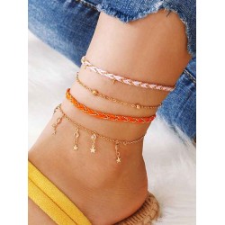 Beautiful Star Alloy Anklets(4 Pieces)