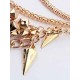 Occident Hyperbolic Stylish Street shooting style Button screw Metallic Multi-layered Hot Sale Necklace