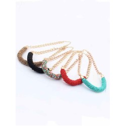 Occident Stylish Multicolor Seed Pearls Handwork Round Tube Hot Sale Necklace