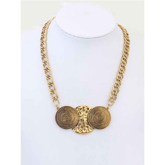 Occident Trendy Punk Stylish Round Plate Hot Sale Necklace