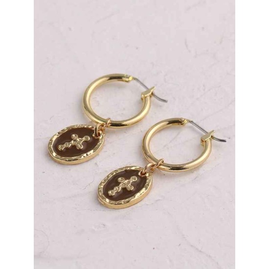 Delicate Zinc Alloy With Cross Earrings For Ladies